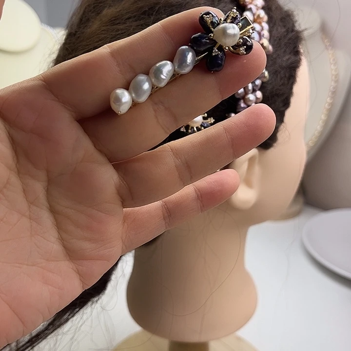 发夹未镶嵌淡水珍珠