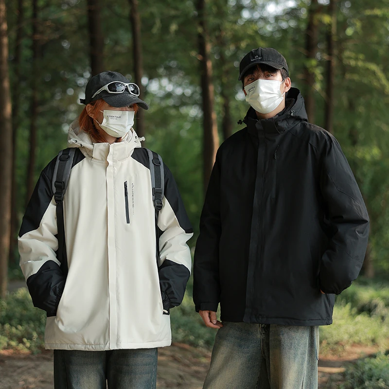 [升级S-7XL]情侣款加厚黑金石墨烯棉衣连帽时尚棉服保暖外套8