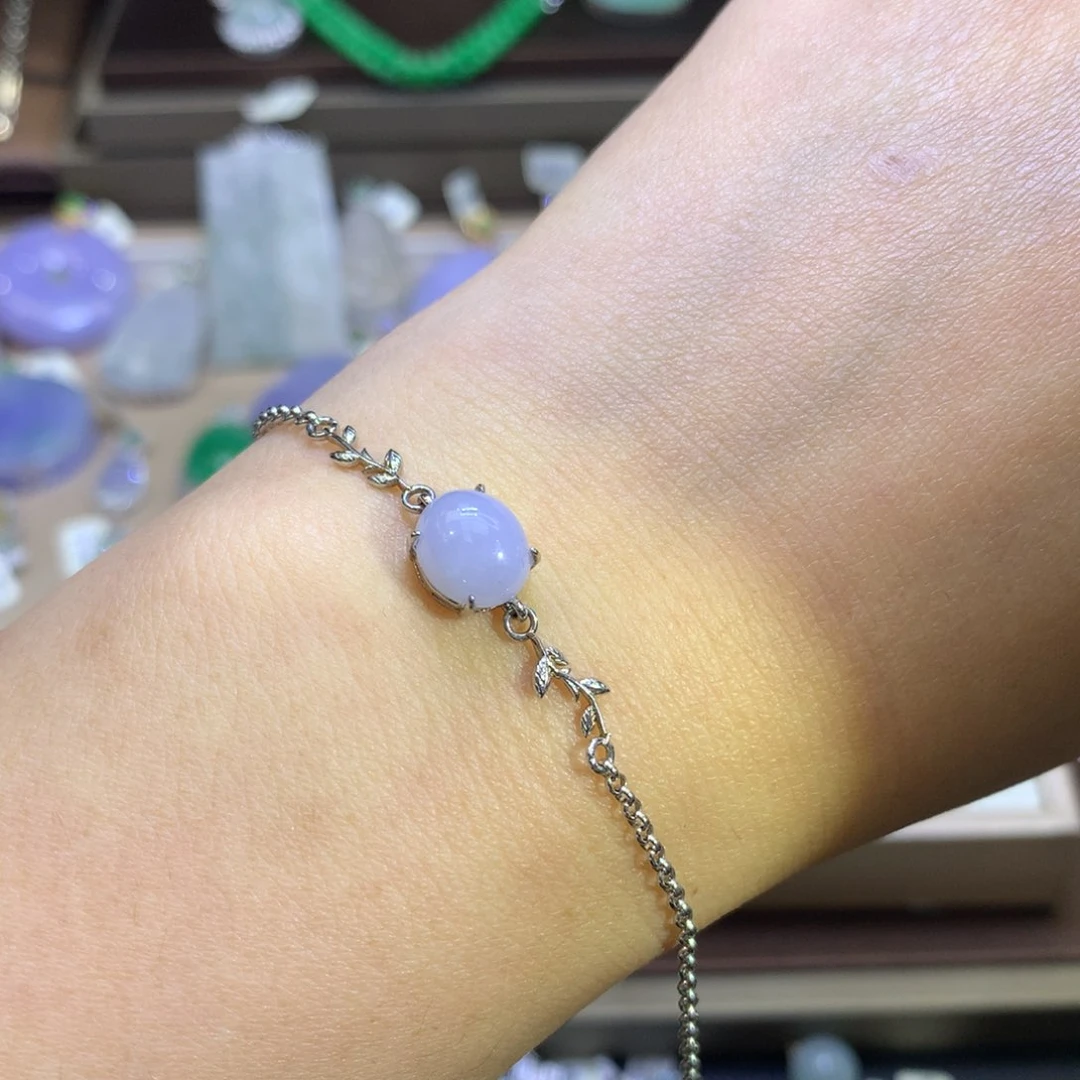 翡翠颈饰银S925镶嵌翡翠吊坠