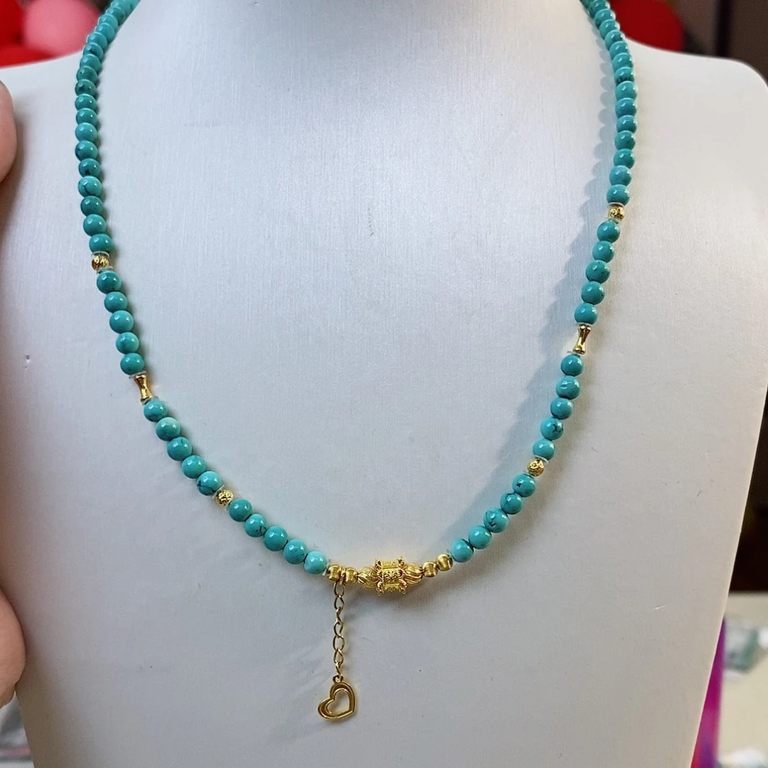 绿松石18K金镶嵌珠宝奇石