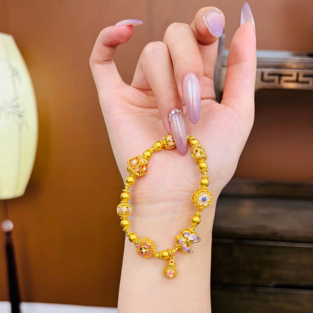 福满圆珠宝1 足金999投资金 精品花丝珠葫芦手链