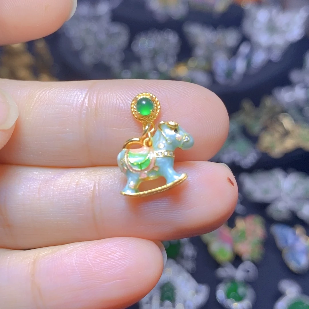 翡翠银S925镶嵌吊坠(不含链)天然翡翠