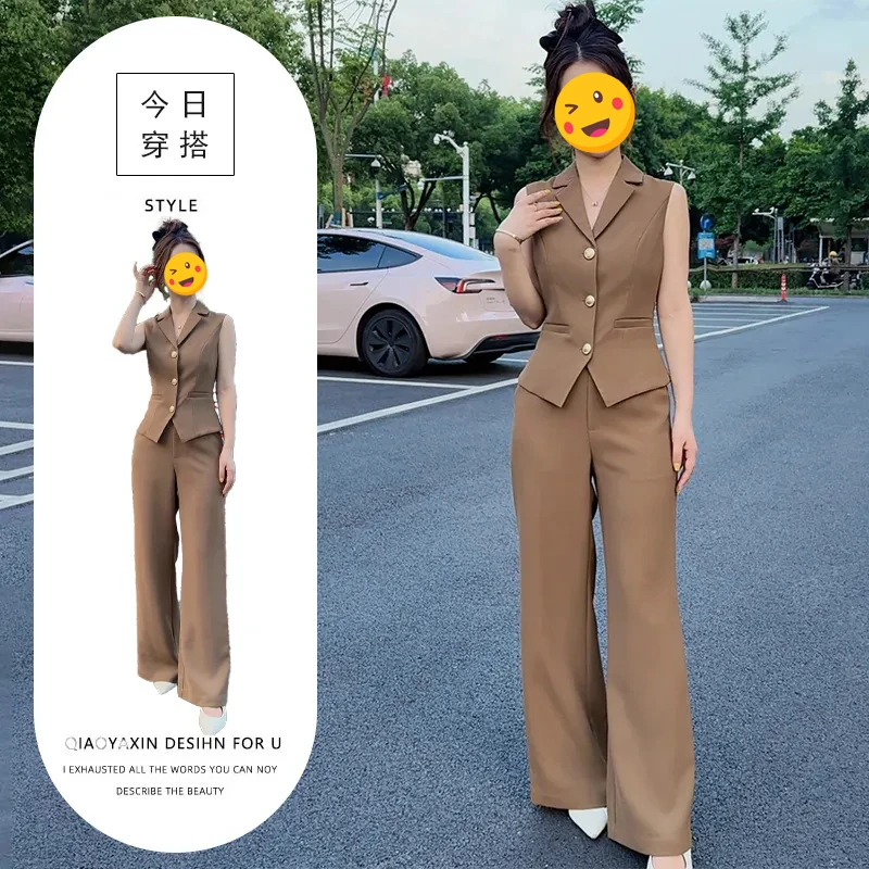 单件/2025夏季穿搭微胖mm通勤老钱风约时尚上衣直筒裤洋气气质