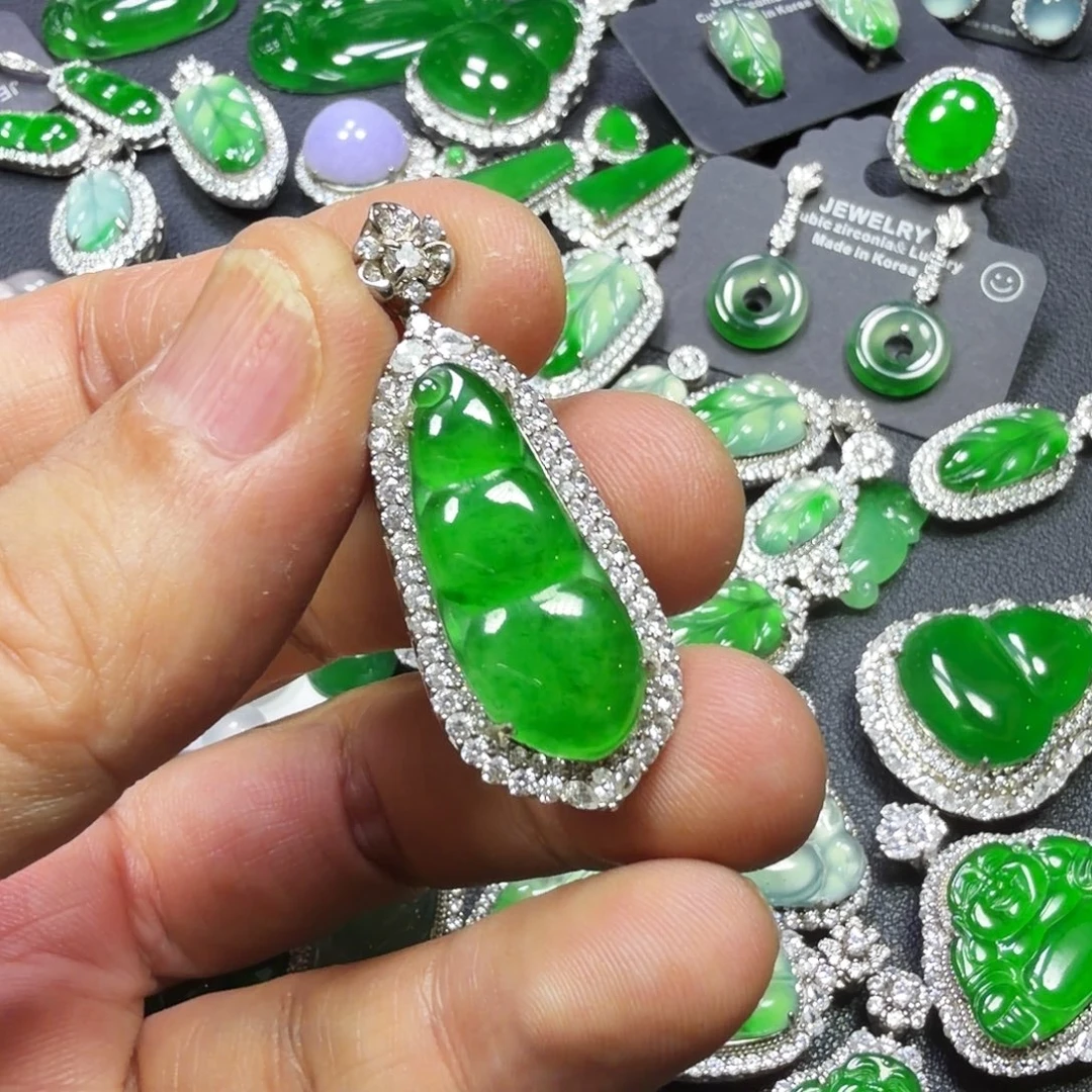 翡翠银S925镶嵌吊坠(不含链)744吊坠