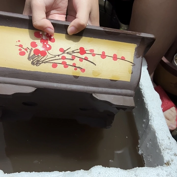 宜兴紫砂花盆32黄点菜马槽