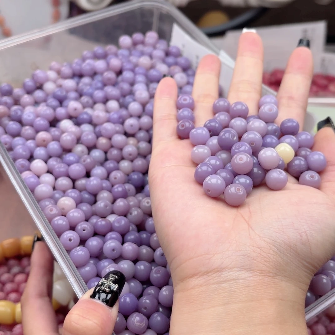 白玉菩提吊坠z10mm200颗。薰衣草 微瑕