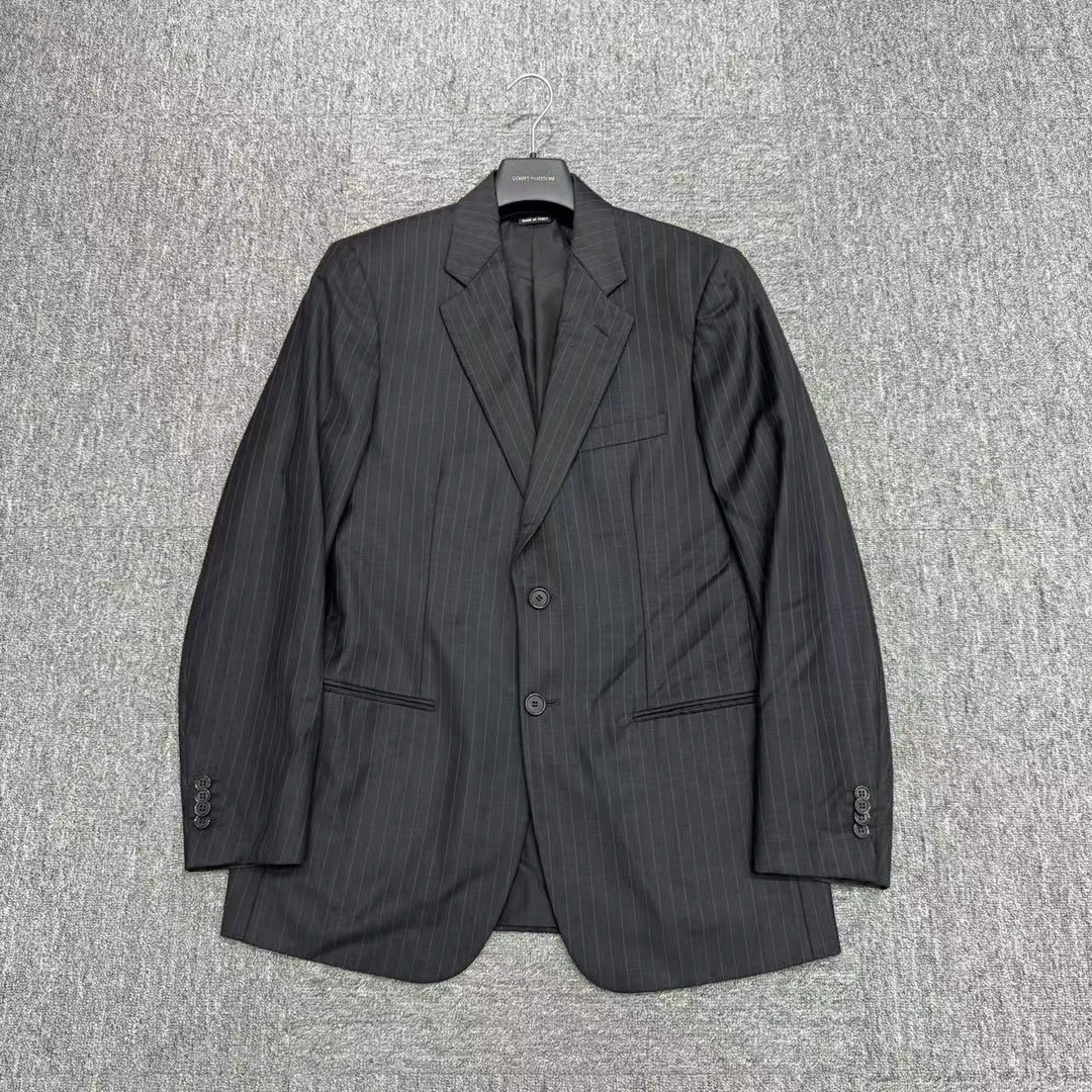 99新 GIORGIO ARMANI/阿玛尼 条纹羊毛西装外套/48码/18052