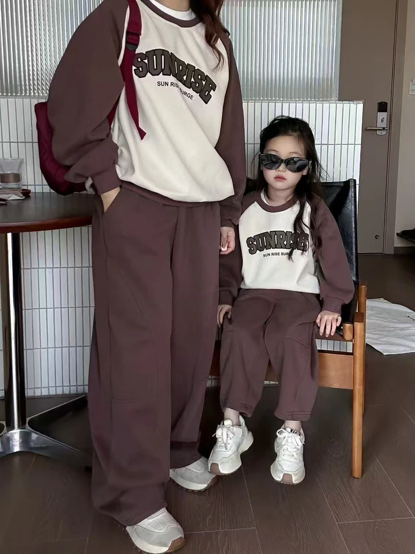 春秋款亲子装卫衣套装