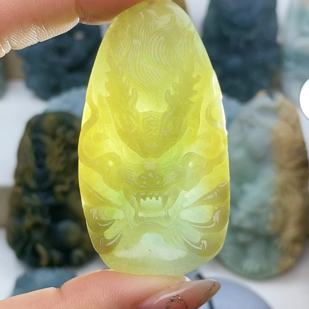 未镶嵌定制翡翠龙牌