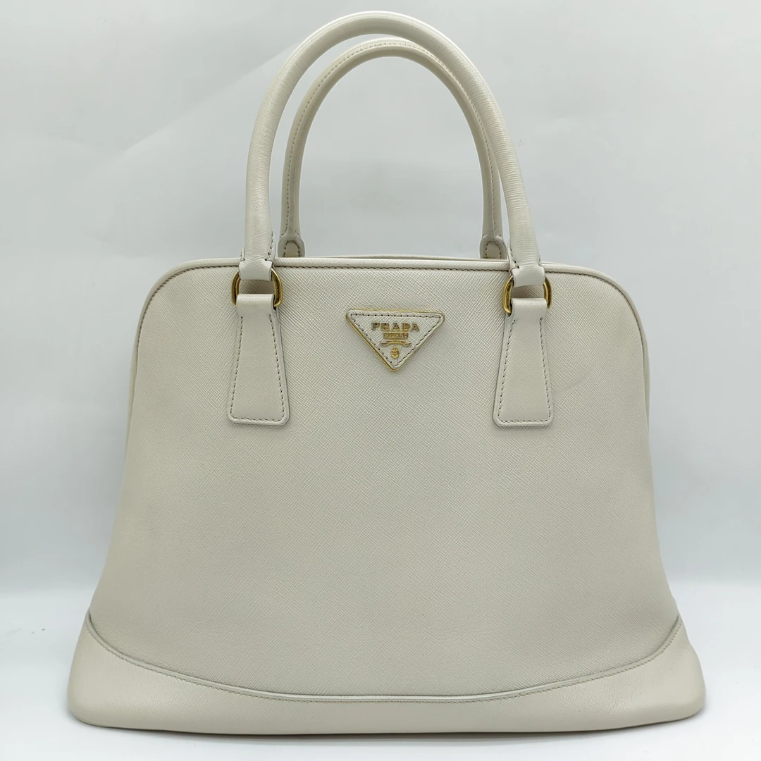 95新 Prada/普拉达 米白色手提包1588 3857