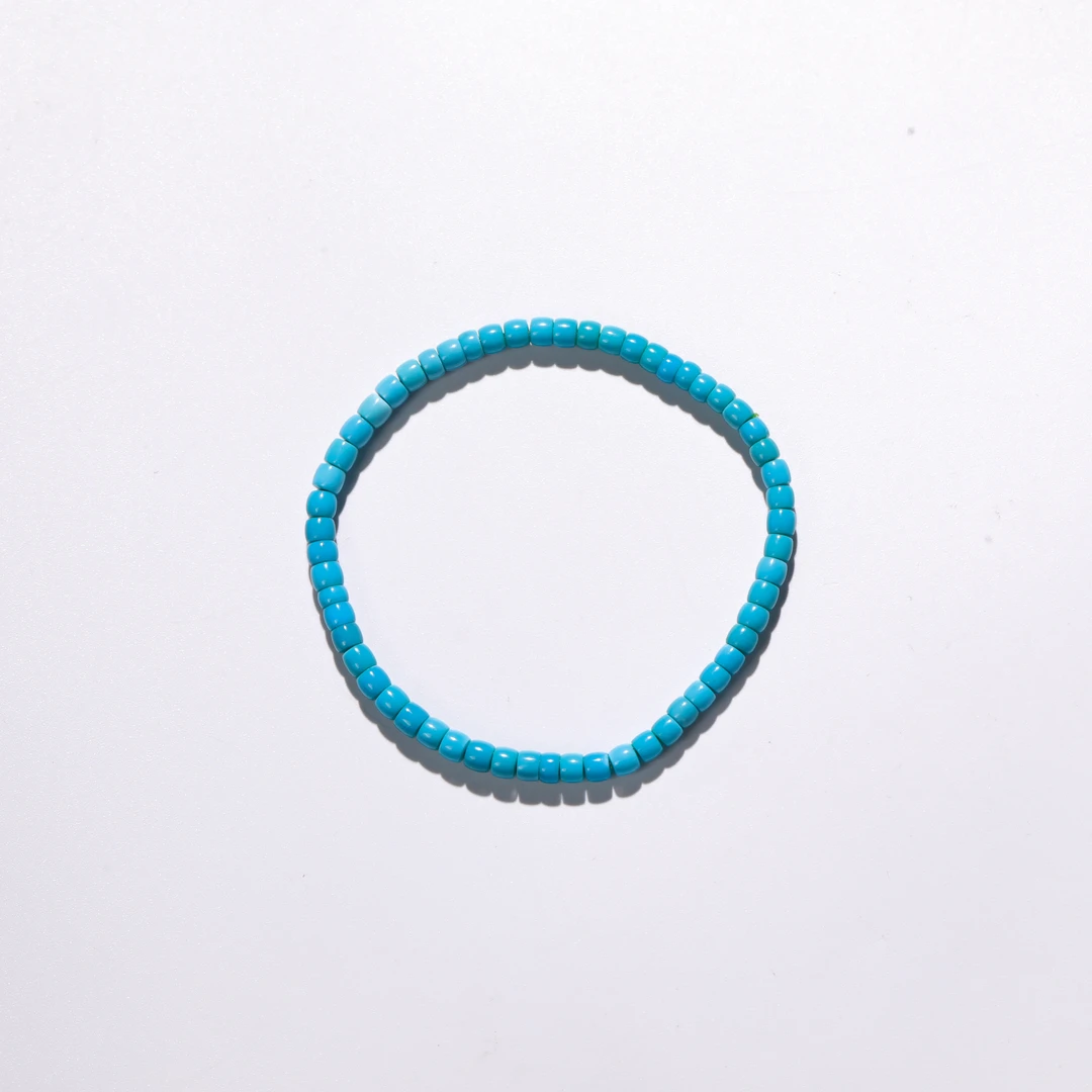 【竞拍专用】绿松石精工高蓝直切手串约4mm5g 66240918-01-43