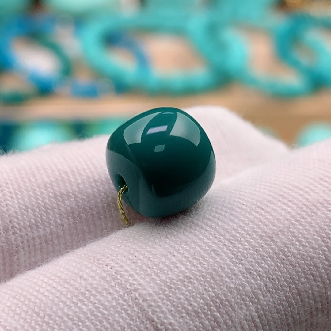 绿松石珠宝奇石18K金镶嵌10.2mm老型