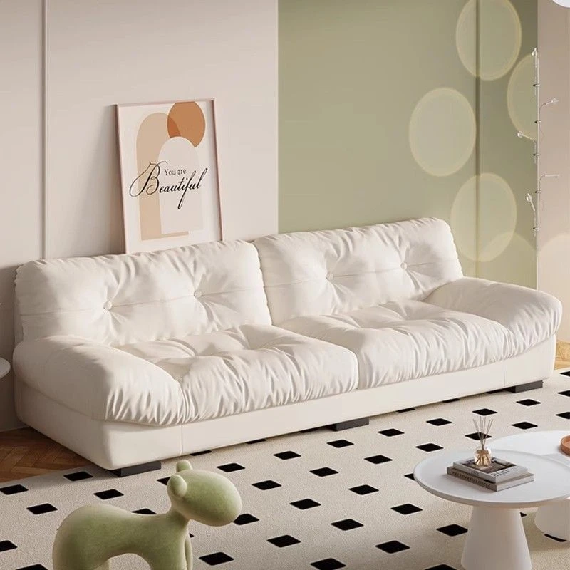 云朵沙发客厅2025新款小户型双三人位奶油风出租房屋直排布艺沙发