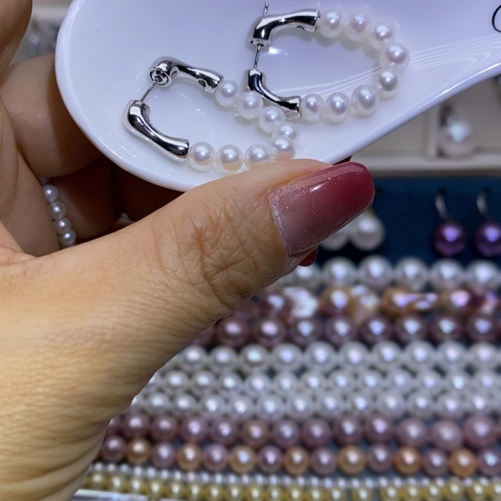 淡水珍珠银S925镶嵌珠宝首饰