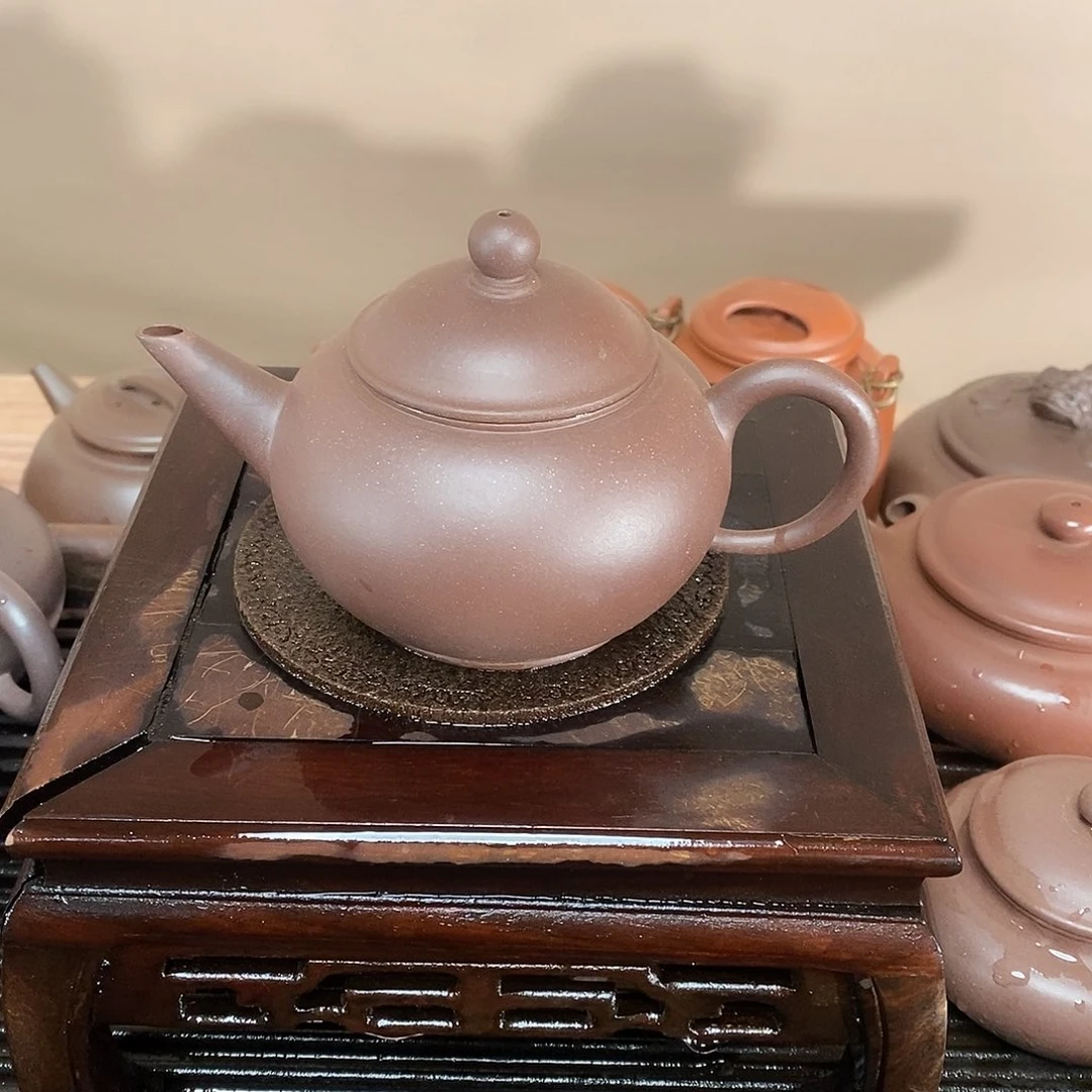 紫砂茶壶高端180cc紫泥水平