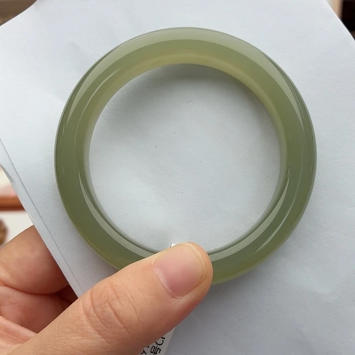 和田玉未镶嵌手镯53.54