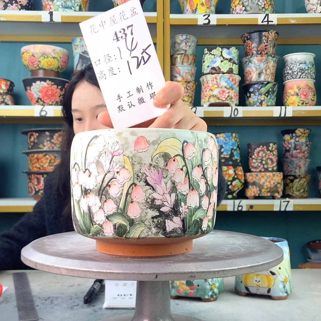 陶景德镇手工花盆437