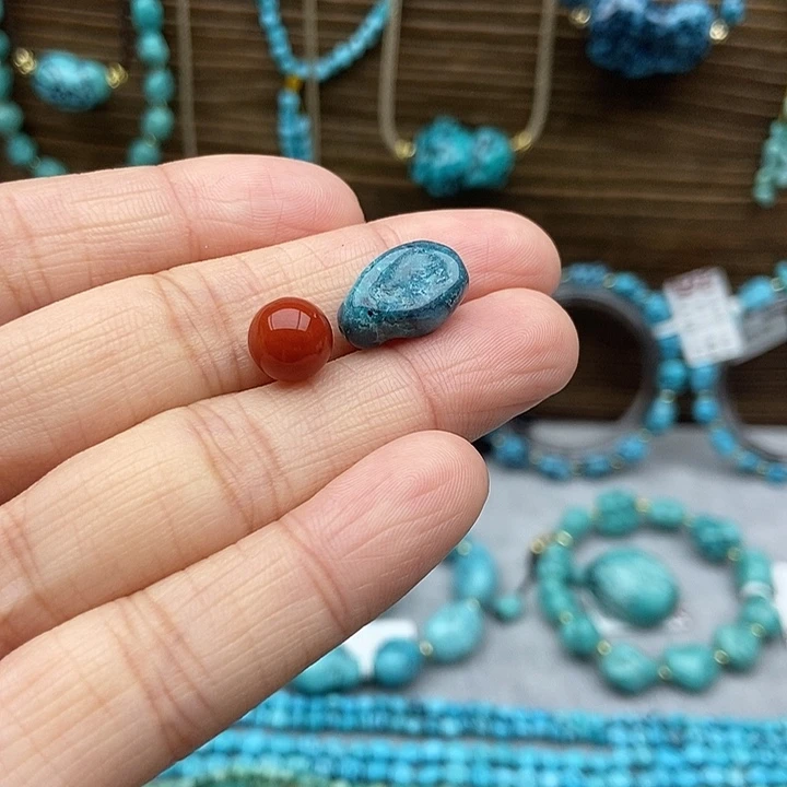 南红玛瑙未镶嵌随行豆子