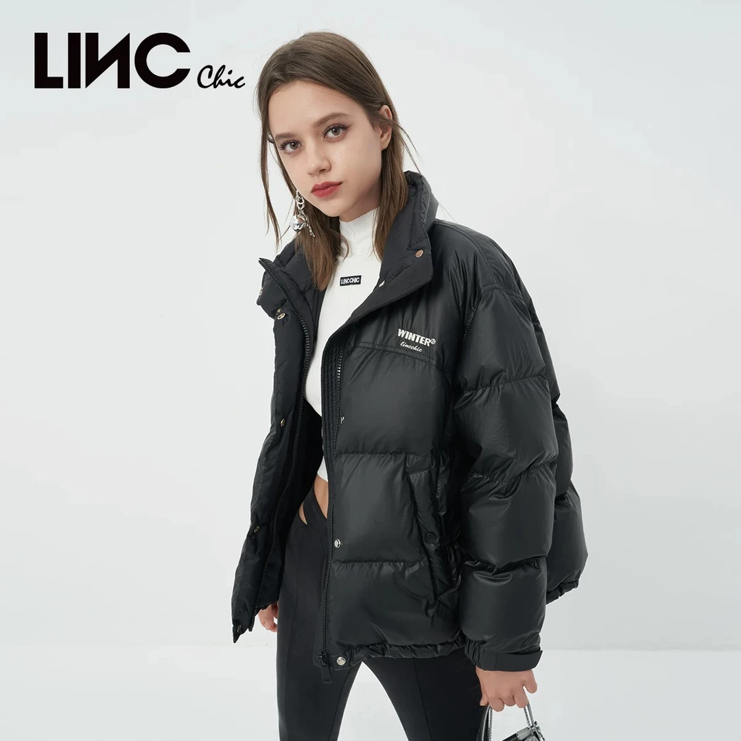 金羽杰短款加厚立领免洗面料羽绒服