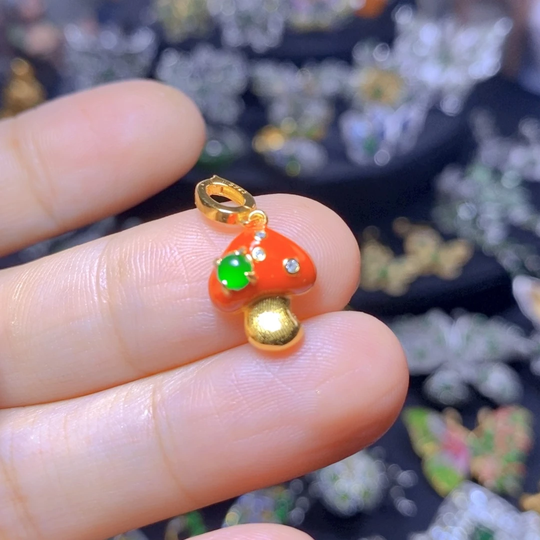 翡翠银S925镶嵌吊坠(不含链)天然翡翠