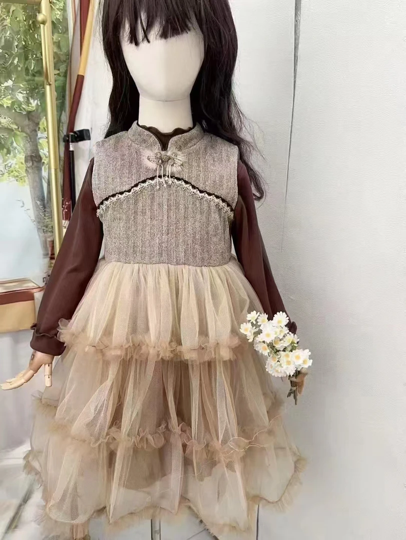 女童2025新款背心裙公主连衣裙洋气礼服蛋糕裙