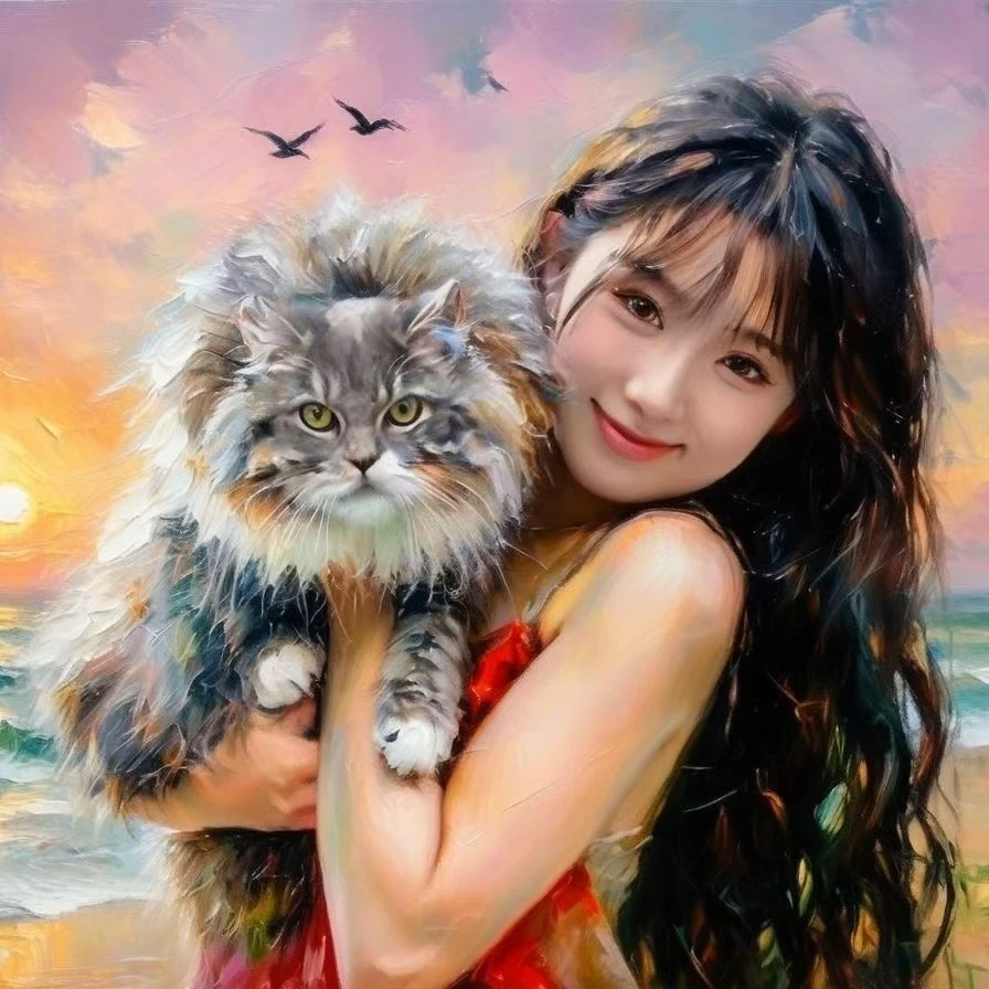 定制风格油画图 下单请发宠物图片 三张不做预览