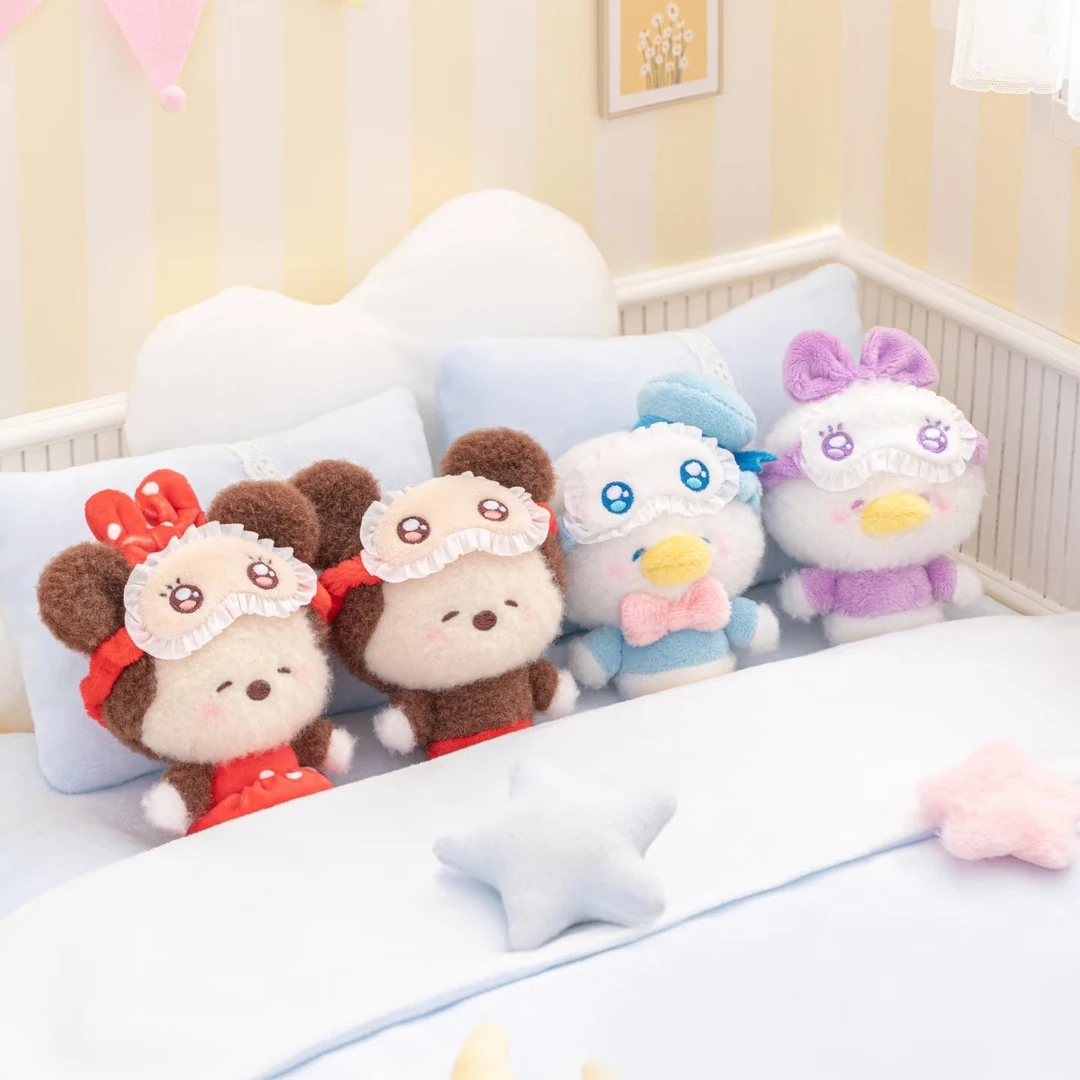 正版TOPTOY迪士尼眯眯眼睡衣盲盒毛绒挂件小熊维尼公仔手办女礼物