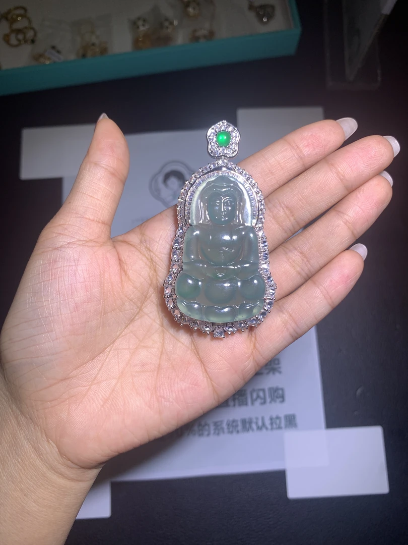 翡翠吊坠合金镶嵌-净货-多样性发货-