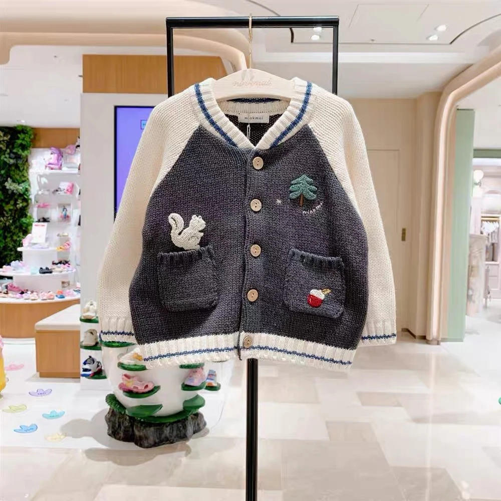 wt822小星星韩版童装2025秋儿童毛衣开衫加厚外套