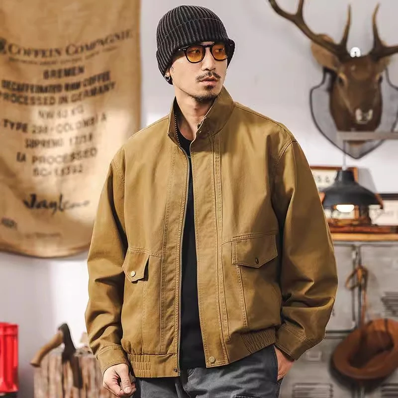@放牧火星 美拉德复古纯棉外套男士春季2025新款潮牌美式工装夹克