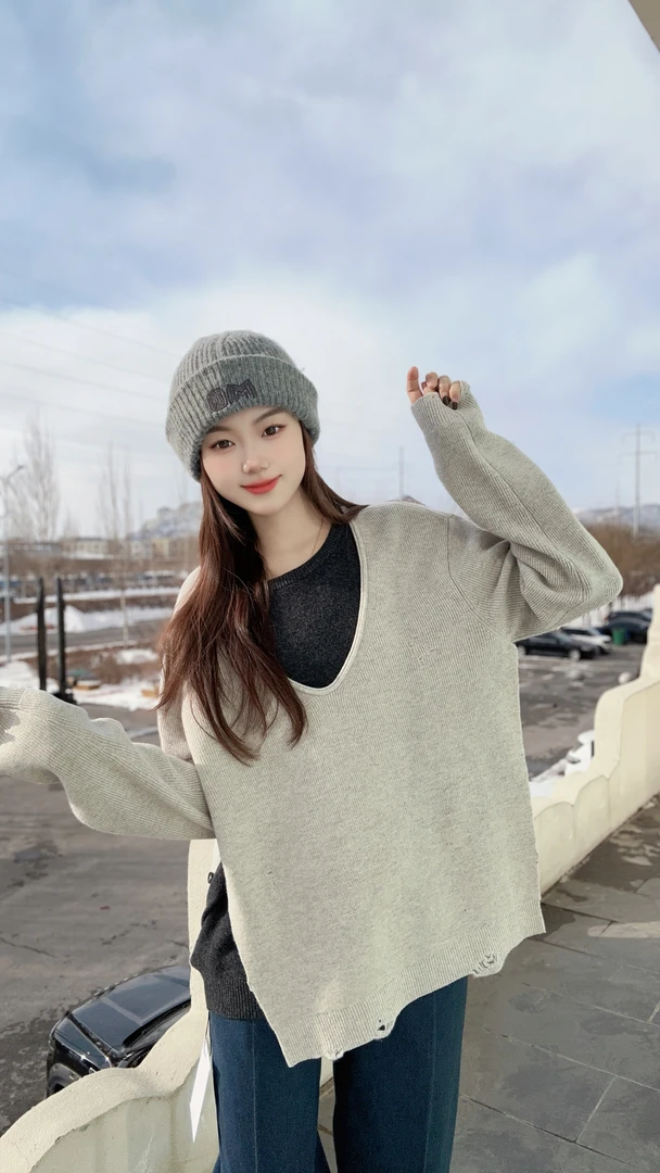 YOEYYOU·25春夏两件式叠色毛衣