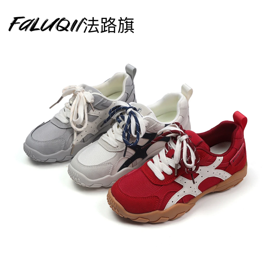 Faluqi/法路旗 2025秋新款双鞋带德训鞋百搭舒适增高休闲鞋A5300