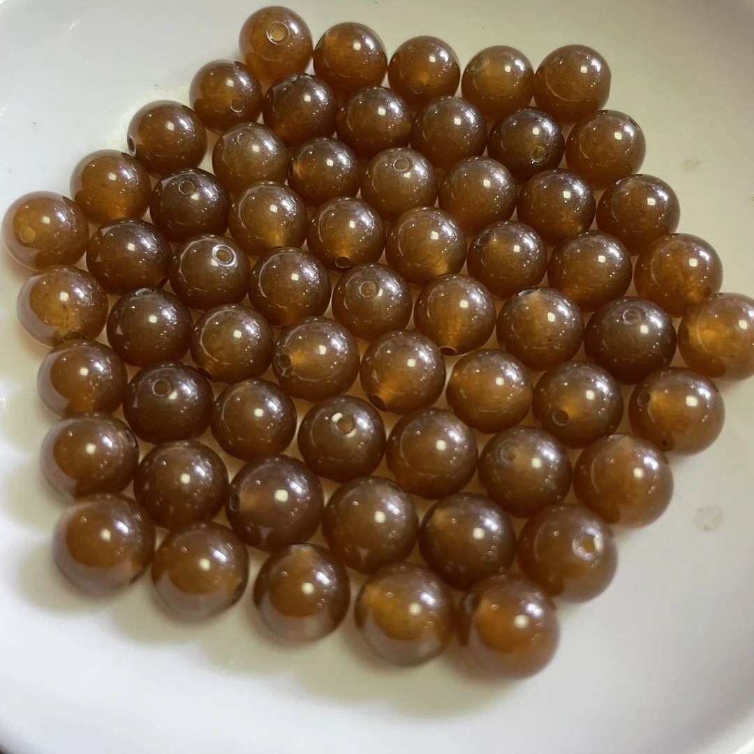 天然散珠和田玉糖玉77  8mm*20颗（赠弹力绳）-