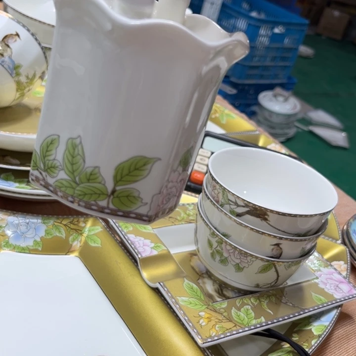 瓷片琴瑟和鸣花篮一个微瑕