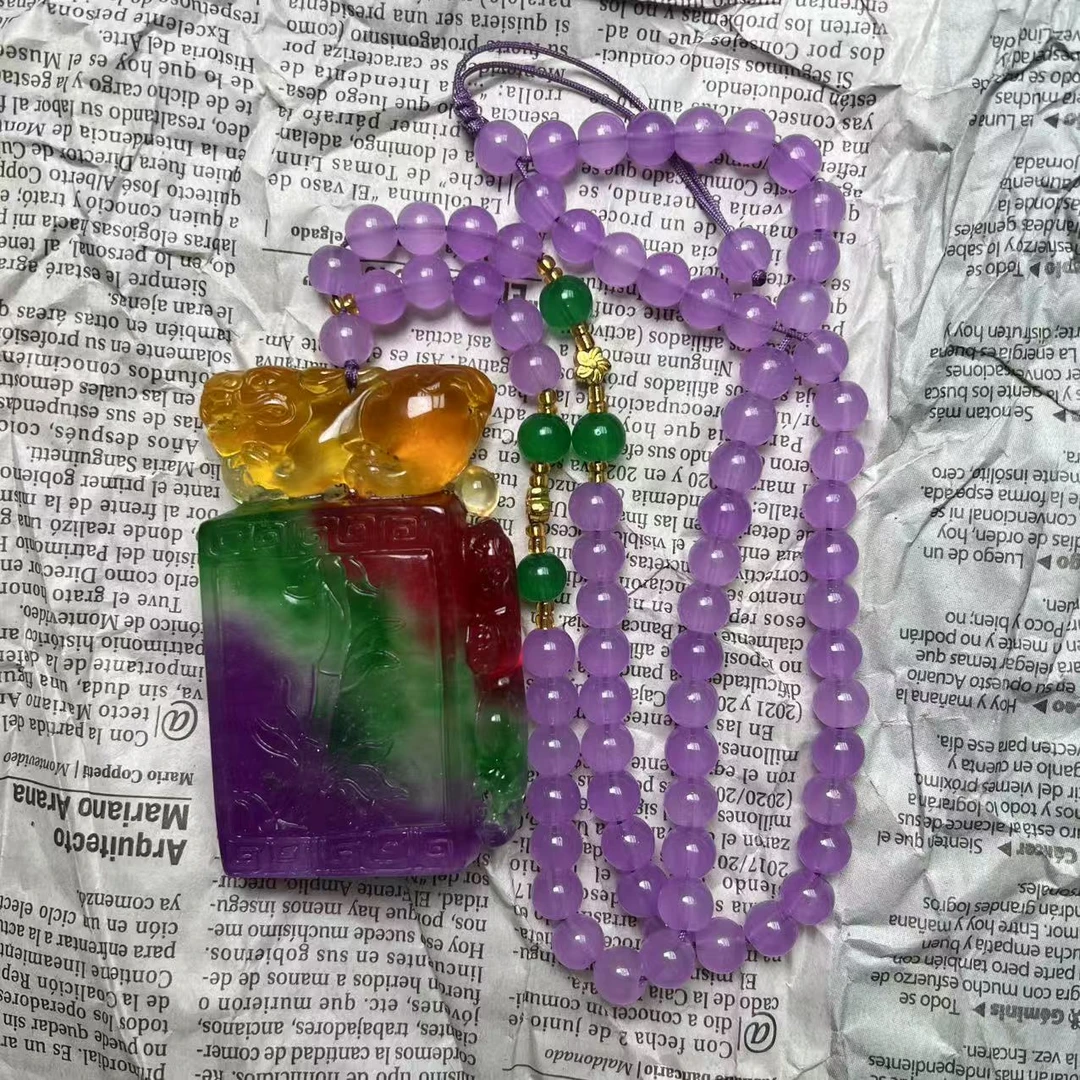 主播推荐吊坠 A1191多色竹节雕刻吊坠