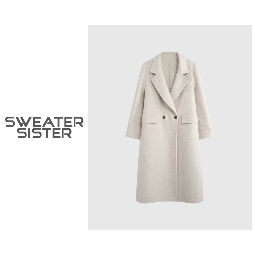 秋冬新款百搭纯色中长款毛呢外套女5180-5310-2