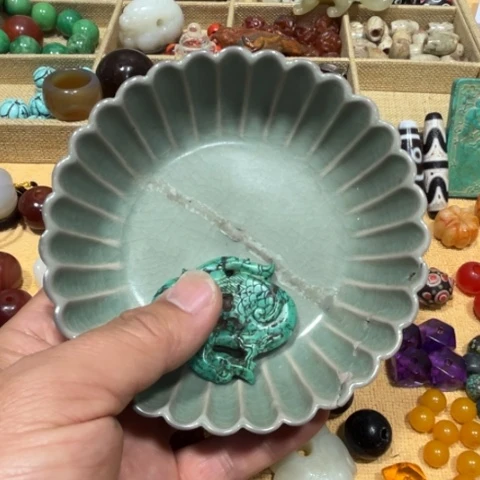 摆件霸*瓷器老物件摆件手工