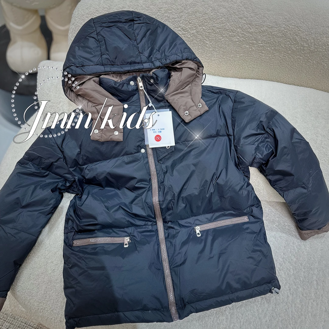 F041加厚保暖羽绒服童装连帽防寒