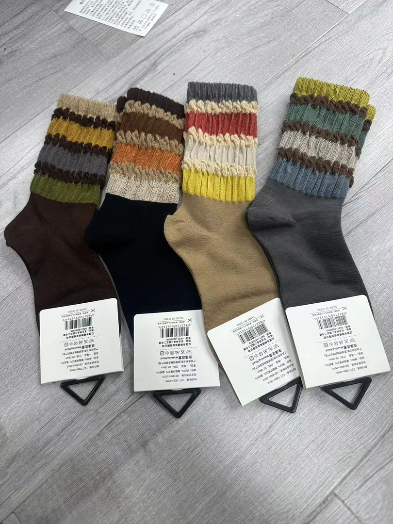 HY   彩色拼色堆堆袜