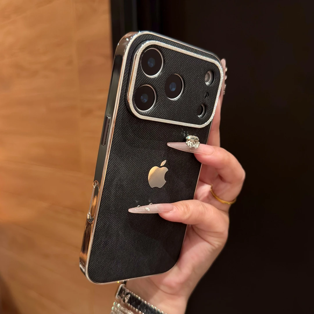 AI按键全包全包牛仔布适用苹果17promax手机壳iPhone16个性15电镀