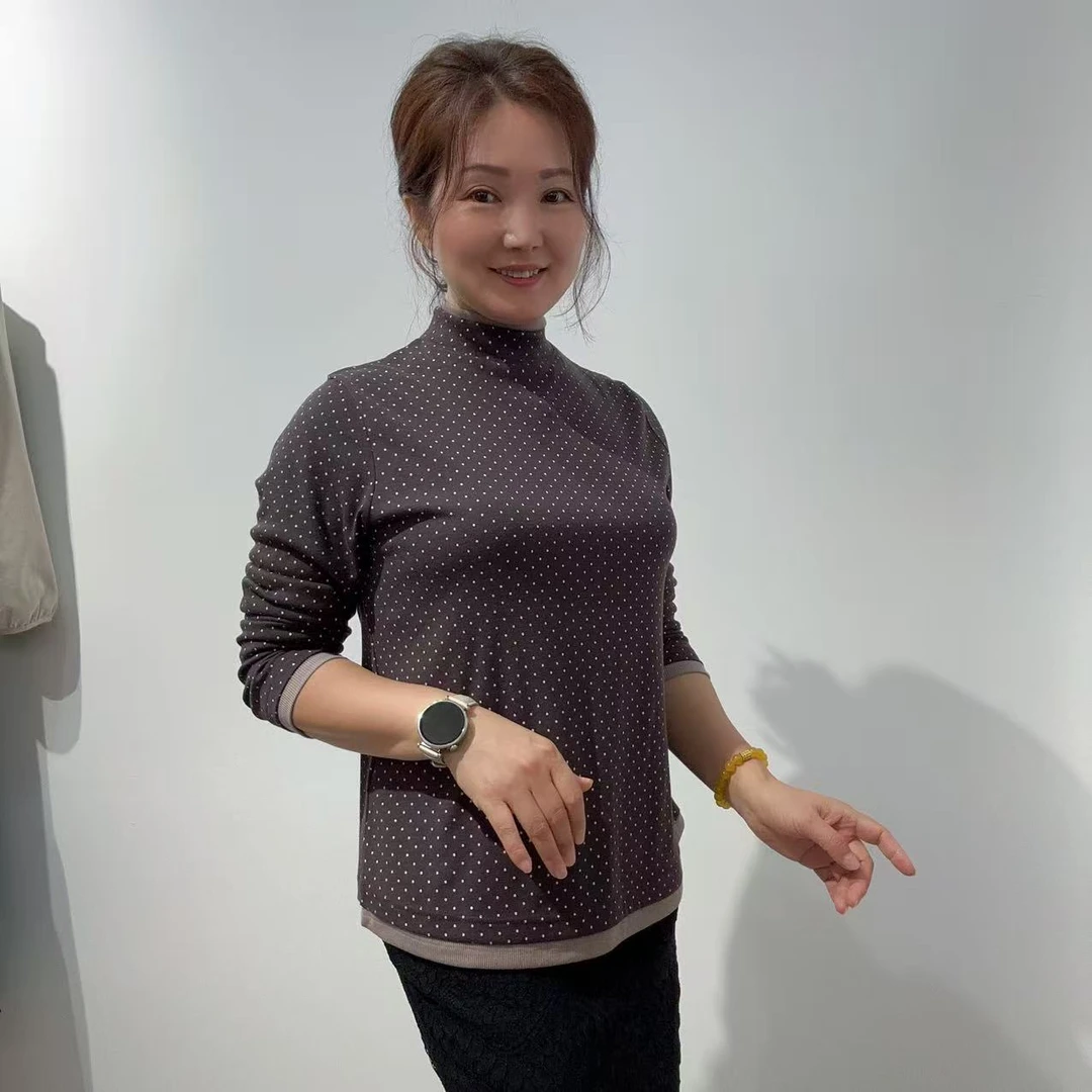 彦竹韩国正品T恤长袖套头衫复古弹力百搭
