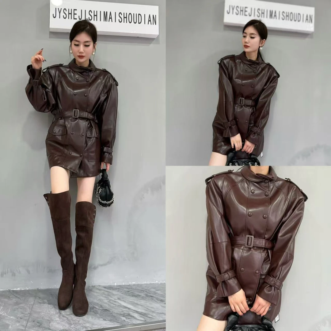 【俊英】2025年新款韩版时尚百搭洋气今年流行的新品皮衣外套风衣