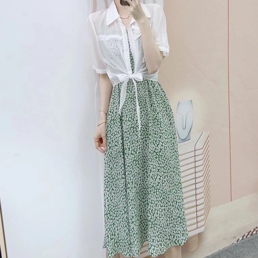 108清C2夏季品牌专柜汉派新品甜美开衫小衫+吊带连衣裙两件套裙