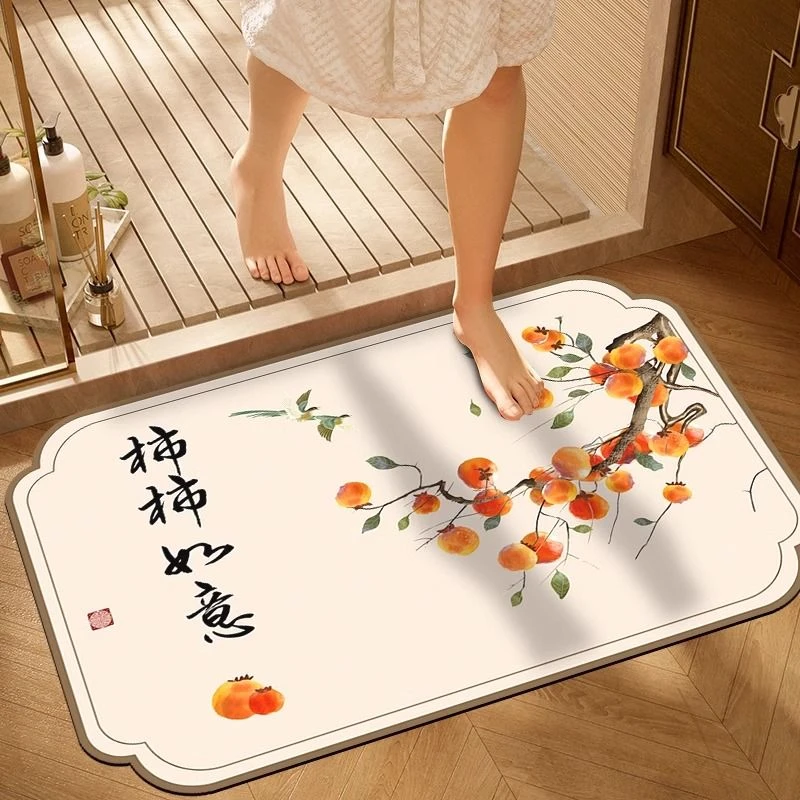 硅藻泥地垫浴室厨房入户卧室脚垫吸水吸油超防滑速干地垫可裁剪