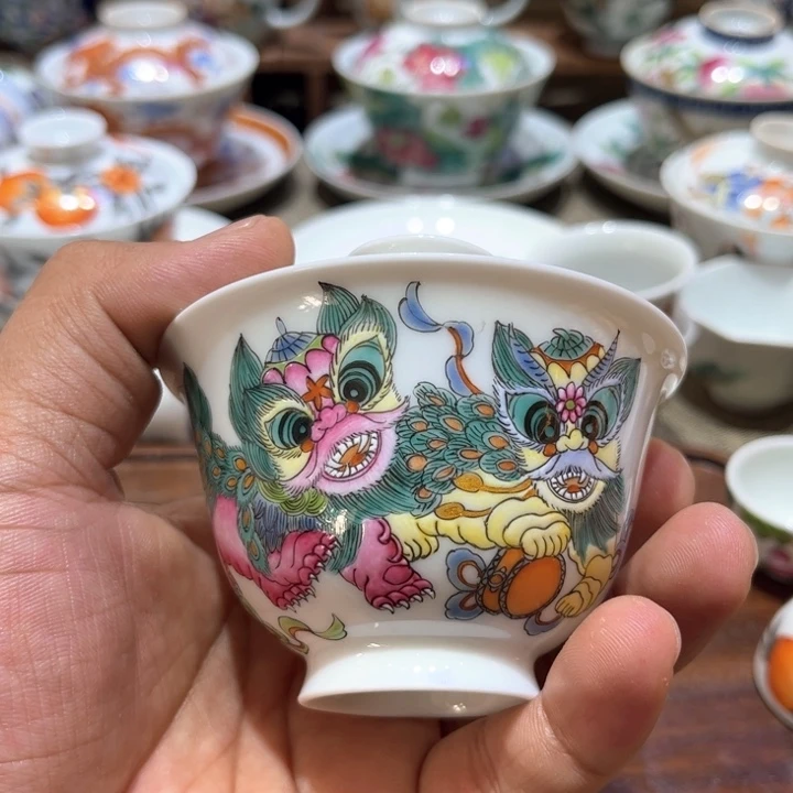 纯手绘精品盖碗杯