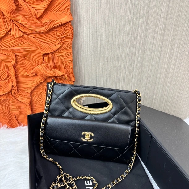 未使用 Chanel/香奈儿 24B黑金晚宴包/香菜奢品 拆单2