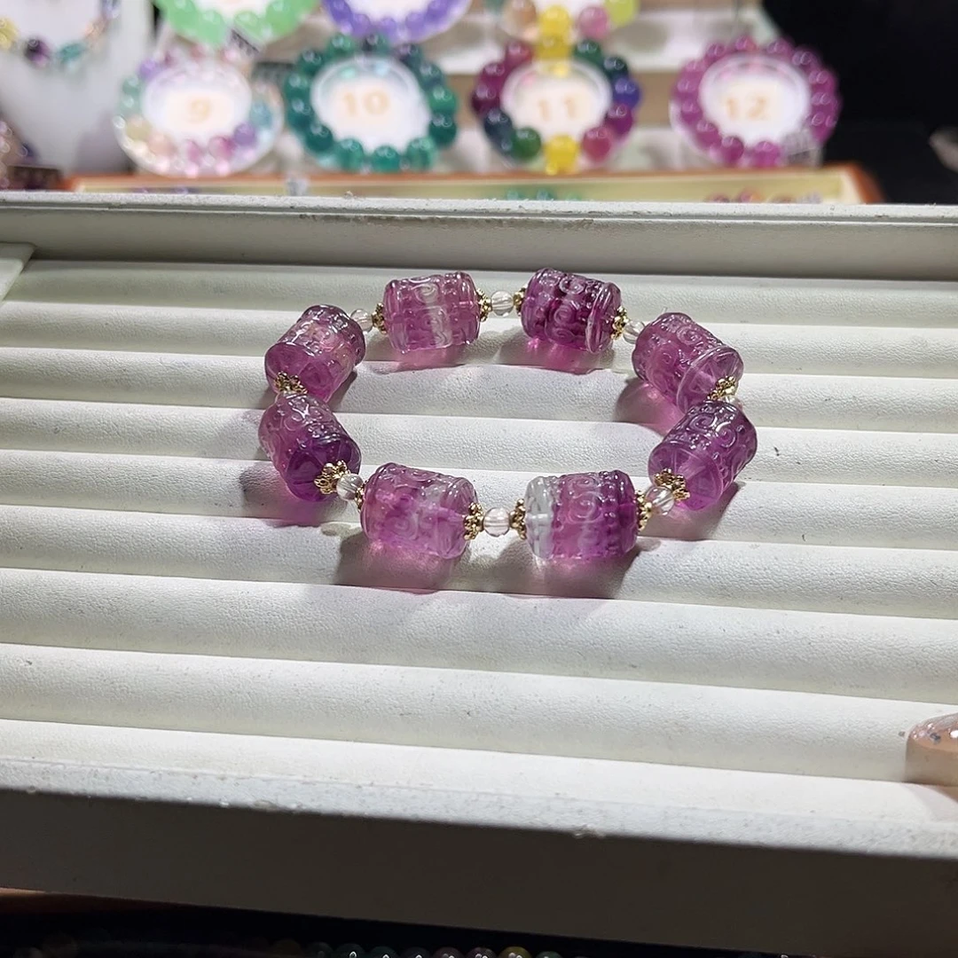 手链未镶嵌萤石滚筒树莓