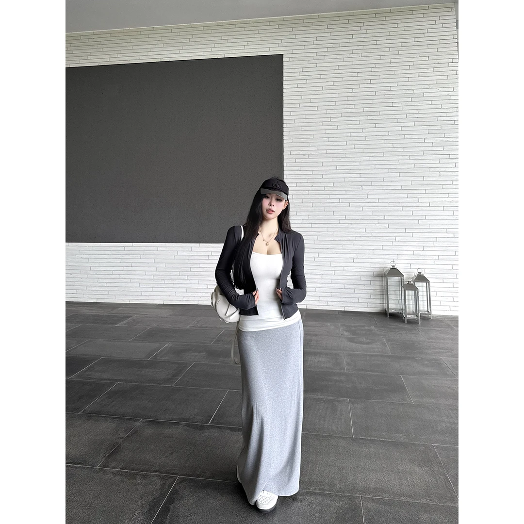 黑泽玄七“冷空调代餐组”早秋显瘦休闲松弛凉感懒人防晒半裙三件套