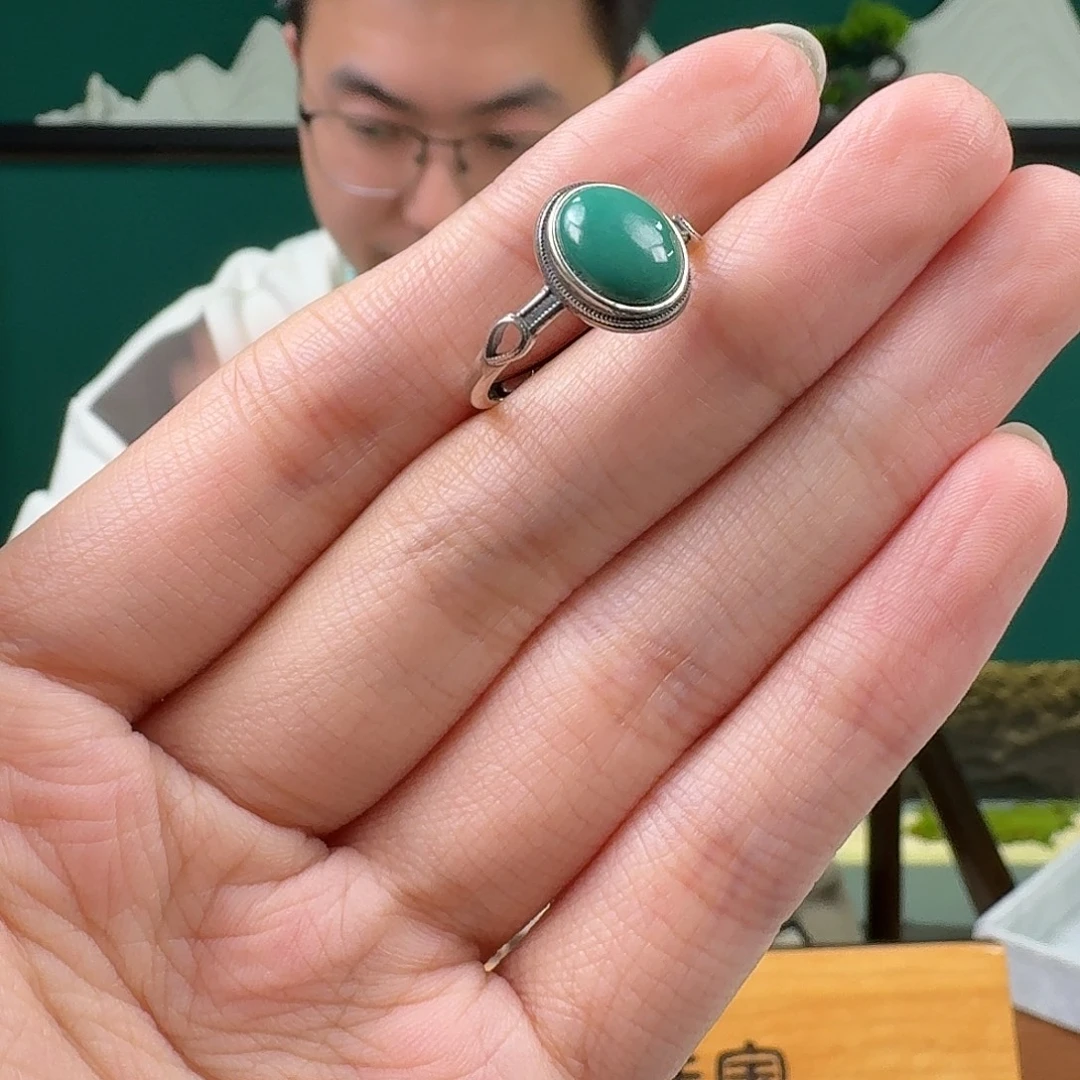 绿松石银S925镶嵌珠宝奇石47