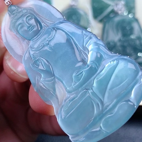 【闪购商品】翡翠颈饰18K金镶嵌天然翡翠